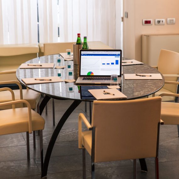 Laptop on table